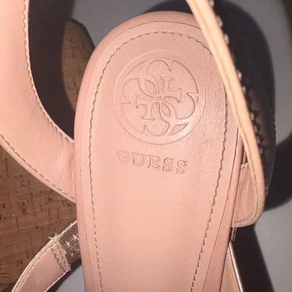 Guess Platform Cork Wedge Rose Gold Nude - Picture 12 of 16